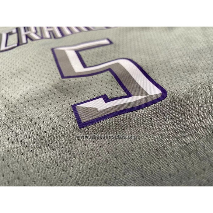 Camiseta Nino Sacramento Kings De'Aaron Fox NO 5 Ciudad 2022-23 Gris